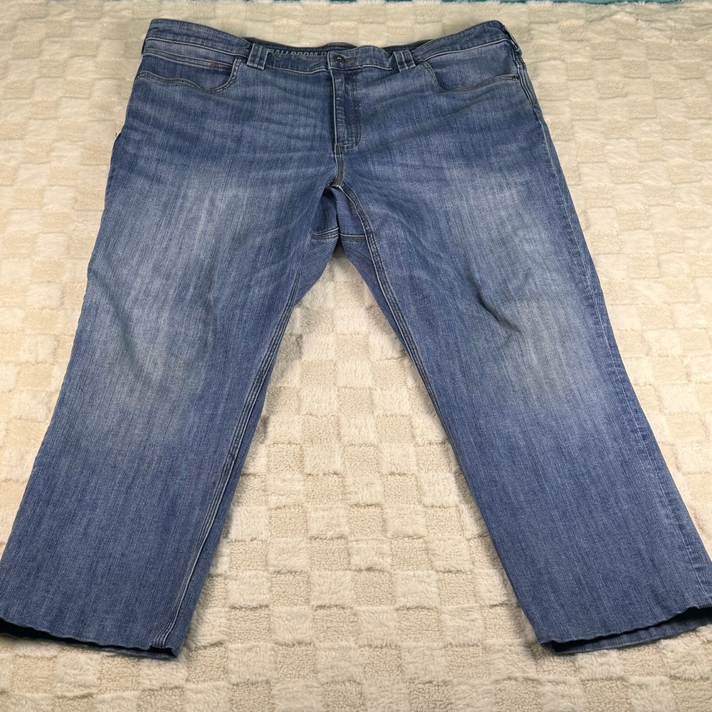 Duluth Trading Co Ballroom Double Flex Jeans Mens 42x27 Blue Denim Hemmed